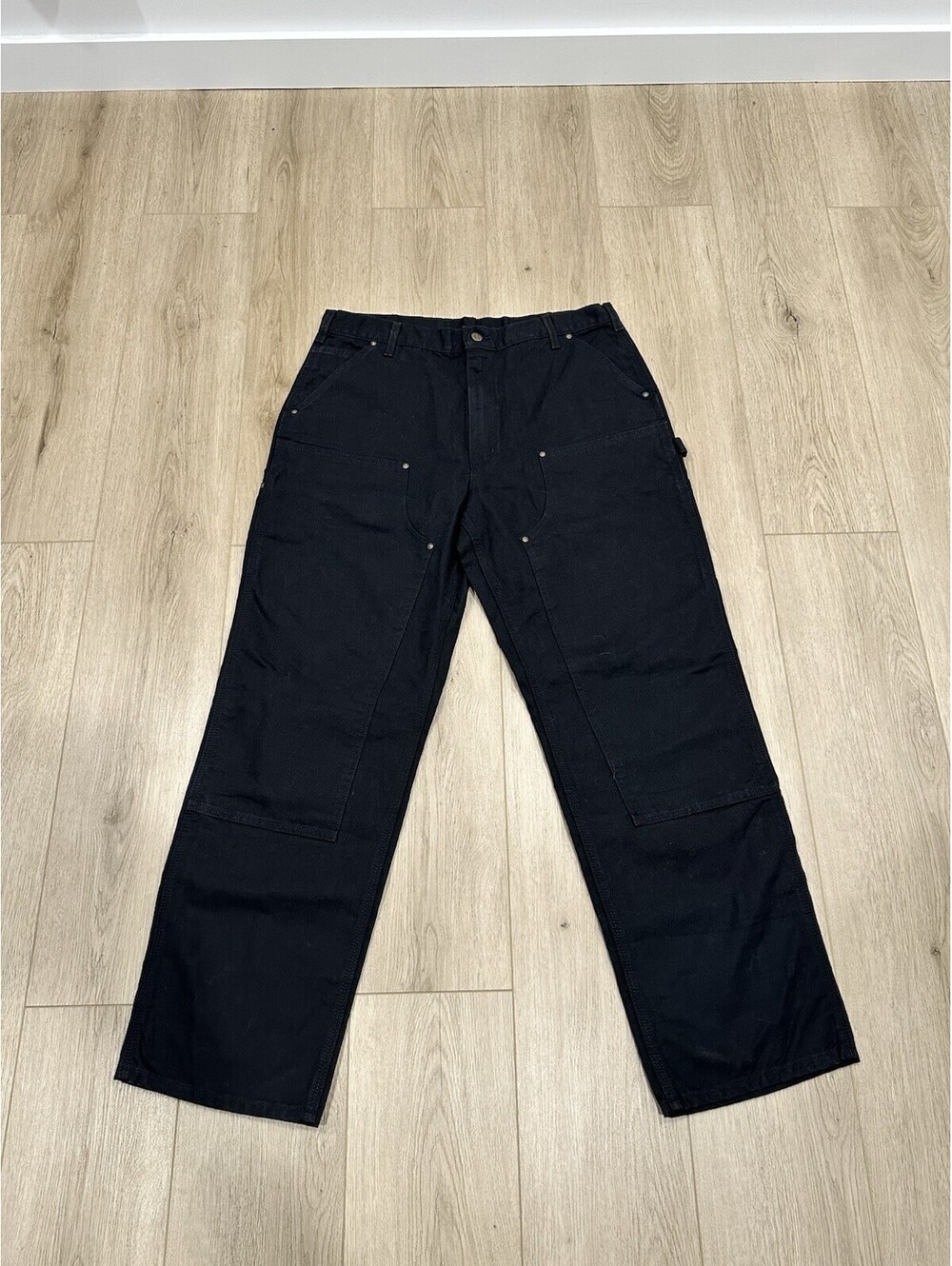 Carhartt B136 BLK Fit 36x32 Black Double Knee Carpenter Dungaree Pants